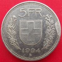 Лот: 2936061. Фото: 2. (№2933) 5 франков 1994 (Швейцария... Монеты