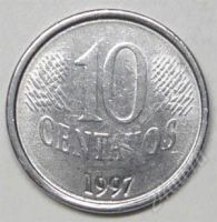 Лот: 1164872. Фото: 2. Бразилия. 10 сентаво 1997г. Монеты