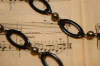 Лот: 212132. Фото: 2. Черные бусы с оваликами. Ювелирные изделия, бижутерия, часы