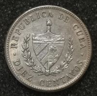 Лот: 23377829. Фото: 2. 10 сентаво 1949 года. Куба. Серебро... Монеты