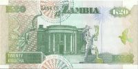 Лот: 9090240. Фото: 2. Замбия, 20 квача, 1992 г. UNC. Банкноты