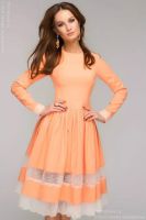 Лот: 5316656. Фото: 3. Платье 1001Dress длины миди персиковое... Одежда, обувь, галантерея