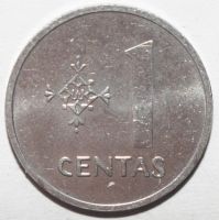 Лот: 5982173. Фото: 2. 1 цент 1991 год. Литва. Монеты