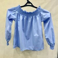 Лот: 16383401. Фото: 2. Голубая блузка размер S. Хлопок... Женская одежда