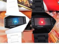 Лот: 4210512. Фото: 2. LED-часы «Истребитель» Белый ремешок. Часы, аксессуары