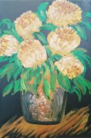 Лот: 20540044. Фото: 2. Картина маслом на холсте Цветы... Изобразительное искусство