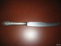 Лот: 8682416. Фото: 6. Нож столовый ручка серебро 875пр...