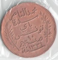 Лот: 14476922. Фото: 2. Тунис 10 сантимов 1916 А (с6-1... Монеты