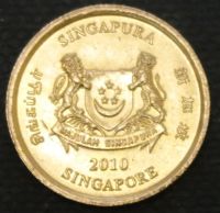 Лот: 10483711. Фото: 2. Экзотика с рубля (9497) Сингапур. Монеты