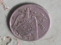 Лот: 15327637. Фото: 3. Монета 25 песет Испания 1957 портрет... Коллекционирование, моделизм
