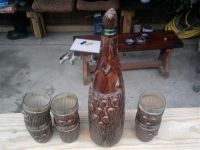 Лот: 1068438. Фото: 2. Комплект 6 стаканов и бутылка... Посуда, кухонная утварь