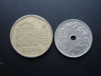 Лот: 19703363. Фото: 2. 2 испанские монеты 25 сентимо... Монеты