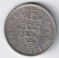 Лот: 18098489. Фото: 2. 1 шилинг 1957 год . Англия . С... Монеты