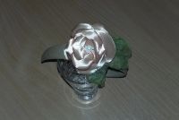 Лот: 11789603. Фото: 3. Ободок для волос из кожи с цветком... Красноярск