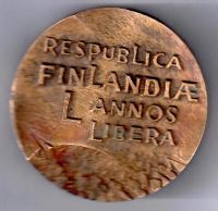 Лот: 15527910. Фото: 2. Финляндия Медаль 1967 50 лет независимости... Значки, медали, жетоны
