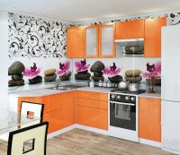 Лот: 10086474. Фото: 2. Кухня "Валерия-М" оранжевый глянец... Кухонная мебель