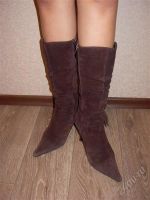 Лот: 2201127. Фото: 3. Замшевые сапоги. Одежда, обувь, галантерея