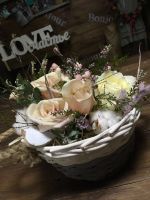 Лот: 12139259. Фото: 2. Композиция пудровых Роз с экзотическими... Цветы, букеты