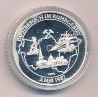 Лот: 10624137. Фото: 2. Германия медаль 1987 папа Иоанн... Значки, медали, жетоны