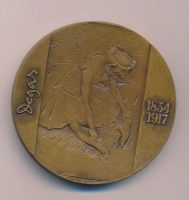 Лот: 8372421. Фото: 2. СССР Медаль 1985 Эдгар Дега художник... Значки, медали, жетоны