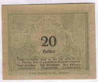 Лот: 1414421. Фото: 2. Австрия. Нотгельд. 20 геллер 1920г... Банкноты