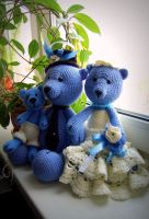 Лот: 11388260. Фото: 6. Свадебные мишки амигуруми