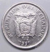 Лот: 1604780. Фото: 2. Эквадор. 5 сукре 1991г. Монеты