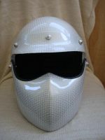 Лот: 9731212. Фото: 2. Байкерский шлем с накладкой, бело-серебряный... Мототехника