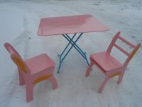 Лот: 9832132. Фото: 2. набор стол и стулья детские, натуральное... Детская мебель