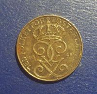 Лот: 25801171. Фото: 2. Швеция 1 эре 1945 г. Монеты