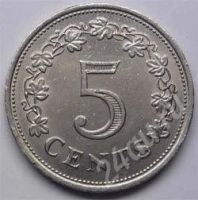 Лот: 203313. Фото: 2. Мальта. 5 цент 1976г. Монеты