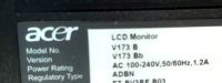 Лот: 20943564. Фото: 2. Монитор Acer V173B. Мониторы, проекторы