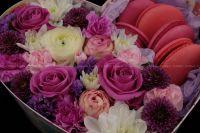 Лот: 7360340. Фото: 6. FlowerBox с макарунами (Роза...