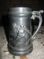 Лот: 13742005. Фото: 2. Антикварная кружка Лошади олово... Антиквариат