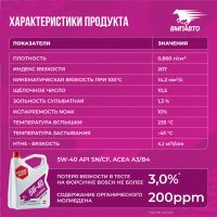 Лот: 23273994. Фото: 10. Mоторное масло ВМП 3-SN 5W40...