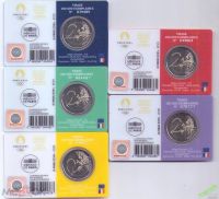 Лот: 18337210. Фото: 3. Франция набор из 5 монет 2 евро... Коллекционирование, моделизм