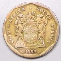 Лот: 1580876. Фото: 2. ЮАР. 50 цент 1994г. Монеты