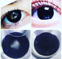 Лот: 8827370. Фото: 7. Чёрные линзы БЕЗ отверстия для...
