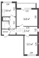 Лот: 16345907. Фото: 15. Продам 2-комн. кв. 55 кв.м. Красноярск...