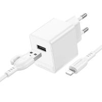 Лот: 22142495. Фото: 3. СЗУ BOROFONE BAS11A 1USB-A+LIGHTNING... Смартфоны, связь, навигация