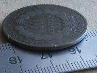 Лот: 15193498. Фото: 3. Монета 10 сантим Франция 1874... Коллекционирование, моделизм