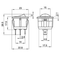 Лот: 11496358. Фото: 2. Выключатель клавишный с красной... Радиодетали  (электронные компоненты)