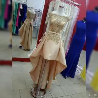 Лот: 14836328. Фото: 2. Платье Кремовое Плотный атлас. Женская одежда
