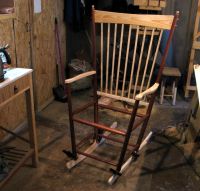 Лот: 9598617. Фото: 3. Кресло качалка с плетеным сиденьем. Мебель
