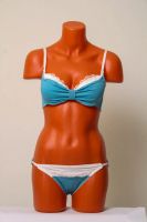 Лот: 2819480. Фото: 2. Комплект нижнего белья, бело-синий. Женская одежда