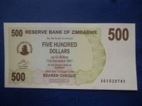 Лот: 11299945. Фото: 2. 500 долларов 2006 года Зимбабве... Банкноты