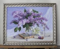 Лот: 2581693. Фото: 2. Картина "Сирень" 30/40см в великолепной... Картины, панно