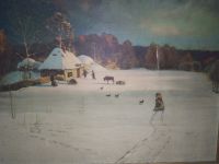 Лот: 21446242. Фото: 2. Репродукция картины Зимний вечер. Живопись, скульптура, фото