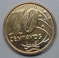 Лот: 1587940. Фото: 2. Бразилия. 10 сентаво 2005г. (1-3... Монеты