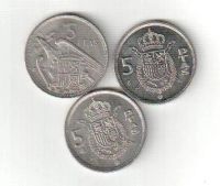 Лот: 3532995. Фото: 2. Испания 5 песет 1957 1975 1983... Монеты